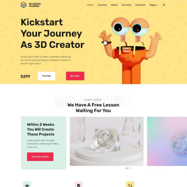 3D Design Courses - Website Builder For WordPress & Kadence
